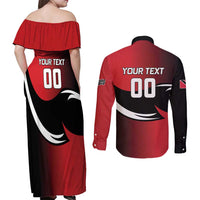 Custom Trinbago Cricket Knight Riders Couples Matching Off Shoulder Maxi Dress and Long Sleeve Button Shirt We Are TKR - Wonder Print Shop