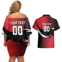 Custom Trinbago Cricket Knight Riders Couples Matching Off Shoulder Short Dress and Hawaiian Shirt We Are TKR - Wonder Print Shop