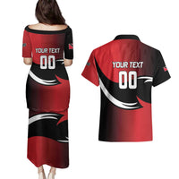 Custom Trinbago Cricket Knight Riders Couples Matching Puletasi and Hawaiian Shirt We Are TKR - Wonder Print Shop