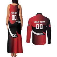 Custom Trinbago Cricket Knight Riders Couples Matching Tank Maxi Dress and Long Sleeve Button Shirt We Are TKR - Wonder Print Shop
