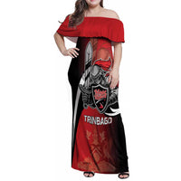 Custom Trinbago Cricket Knight Riders Family Matching Off Shoulder Maxi Dress and Hawaiian Shirt We Are TKR - Wonder Print Shop