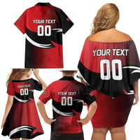 Custom Trinbago Cricket Knight Riders Family Matching Off Shoulder Short Dress and Hawaiian Shirt We Are TKR - Wonder Print Shop