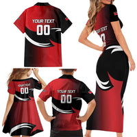 Custom Trinbago Cricket Knight Riders Family Matching Short Sleeve Bodycon Dress and Hawaiian Shirt We Are TKR - Wonder Print Shop