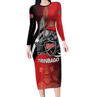 Custom Trinbago Cricket Knight Riders Long Sleeve Bodycon Dress We Are TKR - Wonder Print Shop