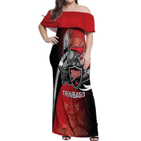 Custom Trinbago Cricket Knight Riders Off Shoulder Maxi Dress We Are TKR - Wonder Print Shop