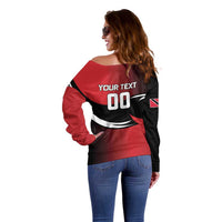 Custom Trinbago Cricket Knight Riders Off Shoulder Sweater We Are TKR - Wonder Print Shop
