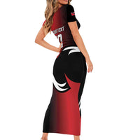 Custom Trinbago Cricket Knight Riders Short Sleeve Bodycon Dress We Are TKR - Wonder Print Shop