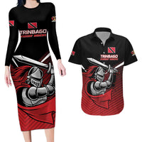 Custom Knight Riders Trinbago Cricket Couples Matching Long Sleeve Bodycon Dress and Hawaiian Shirt Play Fight Win Repeat LT01