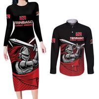 Custom Knight Riders Trinbago Cricket Couples Matching Long Sleeve Bodycon Dress and Long Sleeve Button Shirt Play Fight Win Repeat LT01