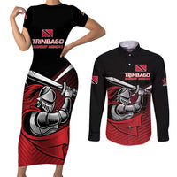 Custom Knight Riders Trinbago Cricket Couples Matching Short Sleeve Bodycon Dress and Long Sleeve Button Shirt Play Fight Win Repeat LT01