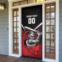 Custom Knight Riders Trinbago Cricket Door Cover Play Fight Win Repeat - Wonder Print Shop