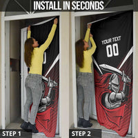 Custom Knight Riders Trinbago Cricket Door Cover Play Fight Win Repeat - Wonder Print Shop