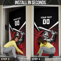 Custom Knight Riders Trinbago Cricket Door Cover Play Fight Win Repeat - Wonder Print Shop