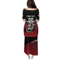 Custom Knight Riders Trinbago Cricket Family Matching Puletasi and Hawaiian Shirt Play Fight Win Repeat LT01