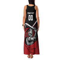 Custom Knight Riders Trinbago Cricket Family Matching Tank Maxi Dress and Hawaiian Shirt Play Fight Win Repeat LT01
