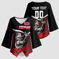 Custom Knight Riders Trinbago Cricket Kimono Sleeve Blouse Play Fight Win Repeat - Wonder Print Shop