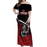 Custom Knight Riders Trinbago Cricket Off Shoulder Maxi Dress Play Fight Win Repeat LT01