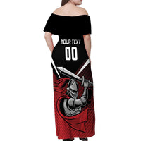 Custom Knight Riders Trinbago Cricket Off Shoulder Maxi Dress Play Fight Win Repeat LT01