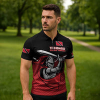 Custom Knight Riders Trinbago Cricket Zipper Polo Shirt Play Fight Win Repeat - Wonder Print Shop