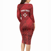 Personalised Malta Valletta Long Sleeve Bodycon Dress St Johns Cathedral