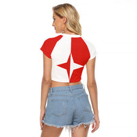 Malta Sliema Raglan Cropped T Shirt Celer Ad Oras Surgo
