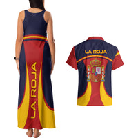 Spain Football Couples Matching Tank Maxi Dress and Hawaiian Shirt La Roja 2024 Sporty Style - Wonder Print Shop