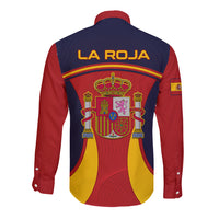Spain Football Long Sleeve Button Shirt La Roja 2024 Sporty Style - Wonder Print Shop