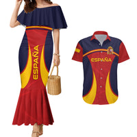 Custom Spain Football Couples Matching Mermaid Dress and Hawaiian Shirt La Roja 2024 Sporty Style - Wonder Print Shop