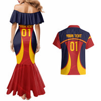 Custom Spain Football Couples Matching Mermaid Dress and Hawaiian Shirt La Roja 2024 Sporty Style - Wonder Print Shop