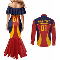 custom-spain-football-couples-matching-mermaid-dress-and-long-sleeve-button-shirts-la-roja-2023-sporty-style