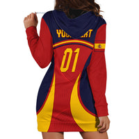 Custom Spain Football Hoodie Dress La Roja 2024 Sporty Style - Wonder Print Shop