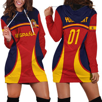 Custom Spain Football Hoodie Dress La Roja 2024 Sporty Style - Wonder Print Shop