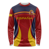 Custom Spain Football Long Sleeve Shirt La Roja 2024 Sporty Style LT01