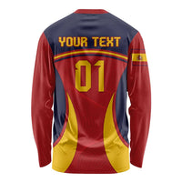 Custom Spain Football Long Sleeve Shirt La Roja 2024 Sporty Style LT01