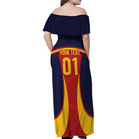 Custom Spain Football Off Shoulder Maxi Dress La Roja 2024 Sporty Style - Wonder Print Shop