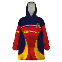 Custom Spain Football Wearable Blanket Hoodie La Roja 2024 Sporty Style - Wonder Print Shop