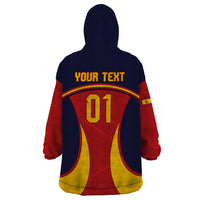 Custom Spain Football Wearable Blanket Hoodie La Roja 2024 Sporty Style - Wonder Print Shop