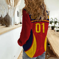 Custom Spain Football Women Casual Shirt La Roja 2024 Sporty Style - Wonder Print Shop