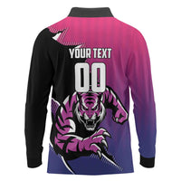 Custom Colombo Cricket Strikers Long Sleeve Polo Shirt Strike To Conquer - Wonder Print Shop