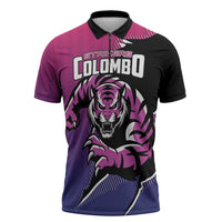 Custom Colombo Cricket Strikers Zipper Polo Shirt Strike To Conquer - Wonder Print Shop