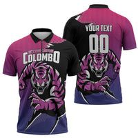 Custom Colombo Cricket Strikers Zipper Polo Shirt Strike To Conquer - Wonder Print Shop