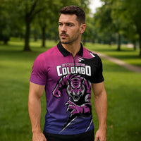 Custom Colombo Cricket Strikers Zipper Polo Shirt Strike To Conquer - Wonder Print Shop