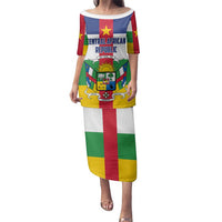 Personalized Central African Republic Family Matching Puletasi and Hawaiian Shirt Zo Kwe Zo Flag Style - Wonder Print Shop