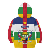 Personalized Central African Republic Kid Hoodie Zo Kwe Zo Flag Style - Wonder Print Shop