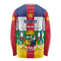 Personalized Central African Republic Long Sleeve Shirt Zo Kwe Zo Flag Style - Wonder Print Shop