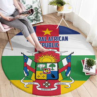 Central African Republic Round Carpet Zo Kwe Zo Flag Style