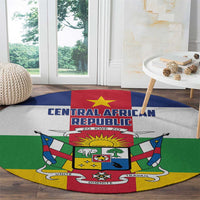 Central African Republic Round Carpet Zo Kwe Zo Flag Style