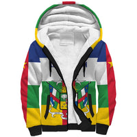 Personalized Central African Republic Sherpa Hoodie Zo Kwe Zo Flag Style - Wonder Print Shop