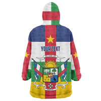 Personalized Central African Republic Wearable Blanket Hoodie Zo Kwe Zo Flag Style - Wonder Print Shop