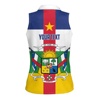 Personalized Central African Republic Women Sleeveless Polo Shirt Zo Kwe Zo Flag Style - Wonder Print Shop
